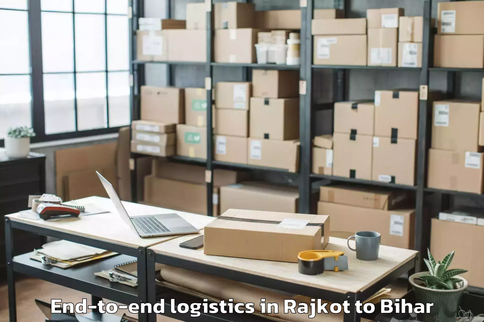 Trusted Rajkot to Lauria Nandangarh End To End Logistics